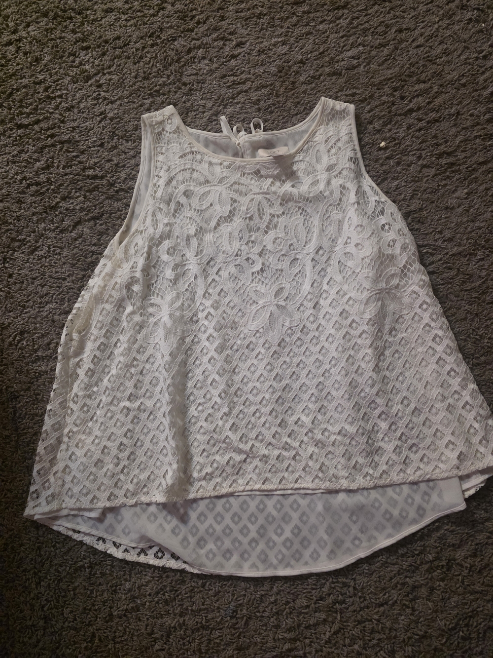 LOFT White Lace High-Low Sleeveless Camisole